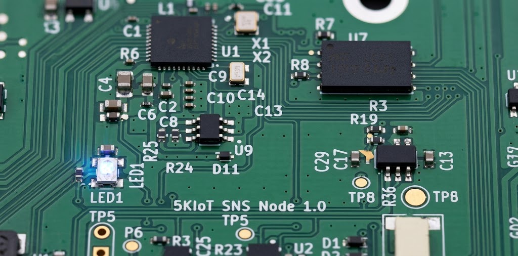 Macro close-up of a custom circuit board
